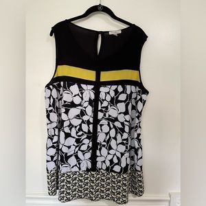 Stunning sleeveless black and yellow tunic